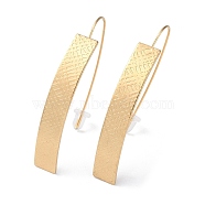 Ion Plating(IP) 304 Stainless Steel Dangle Earrings for Women, Curved Rectangle, Golden, 46.5x7mm(EJEW-D085-01G-03)