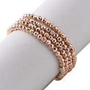 Electroplate Beads Strands, Faceted, Round, Rose Gold Plated, 2x2mm, Hole: 0.5mm, about 186~209pcs/strand, 13.78~16.14''(35~41cm)(EGLA-H104-01B)