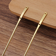 Alloy Hair Sticks Finding, with Loop, Golden, 163mm(PW-WG75332-02)