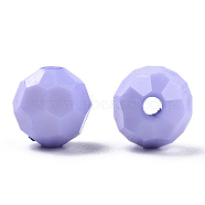 Opaque Acrylic Beads, Faceted, Dyed, Round, Lilac, 10mm, Hole: 2mm, about 1050pcs/500g(MACR-S373-69-S02)