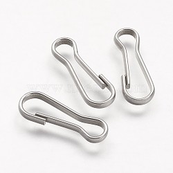304 Stainless Steel Keychain Clasp Findings, Stainless Steel Color, 20.5x7x2mm, Hole: 18.5x2~5mm(STAS-F041-45)