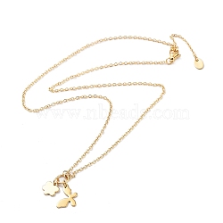 Butterfly Pendant Necklaces, 304 Stainless Steel Necklace, Real 18K Gold Plated, 18.11 inch(46cm)(NJEW-Q335-04A-G)