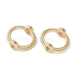 Rack Plating Alloy Bead Frames, Round Ring, Real 14K Gold Plated, 9x3mm, Hole: 1.6mm(PALLOY-D025-04A-G-01)