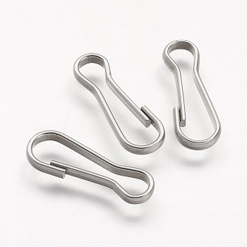 304 Stainless Steel Keychain Clasp Findings, Stainless Steel Color, 20.5x7x2mm, Hole: 18.5x2~5mm