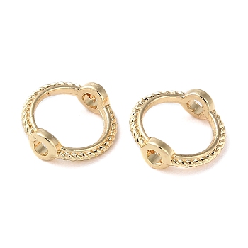 Rack Plating Alloy Bead Frames, Round Ring, Real 14K Gold Plated, 9x3mm, Hole: 1.6mm