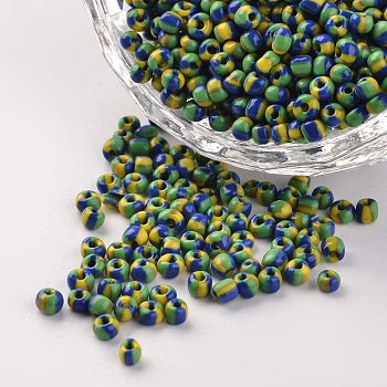 8/0 Opaque Colours Seep Glass Beads, Round Seed Beads, Colorful, 2.5~3x2~3mm, Hole: 0.8mm, about 15000pcs/450g
