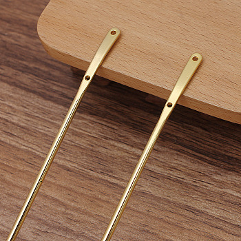 Alloy Hair Sticks Finding, with Loop, Golden, 163mm