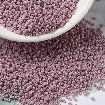 MIYUKI Round Rocailles Beads, Japanese Seed Beads, (RR599) Opaque Antique Rose Luster, 15/0, 1.5mm, Hole: 0.7mm, about 5555pcs/bottle, 10g/bottle