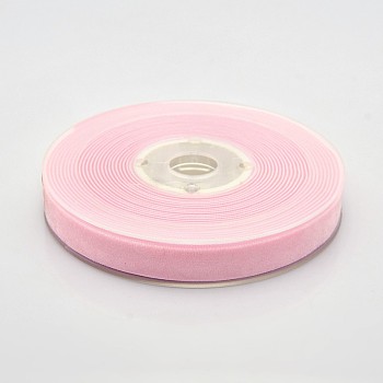 Polyester Velvet Ribbon for Gift Packing and Festival Decoration, Pink, 1/2 inch(13mm), about 25yards/roll(22.86m/roll)