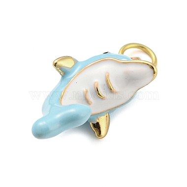 Dolphin Rack Plating Brass Enamel Pendants(KK-Q804-09G)-2