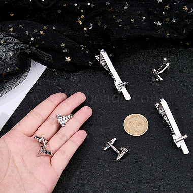 Alloy Cufflinks & Tie Clips Sets(AJEW-WH0886-09B)-3