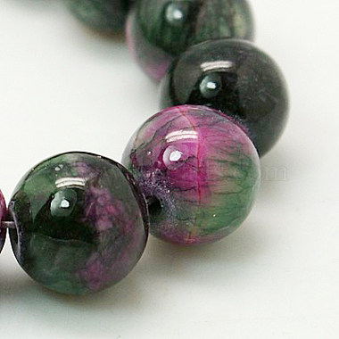 10mm Colorful Round White Jade Beads