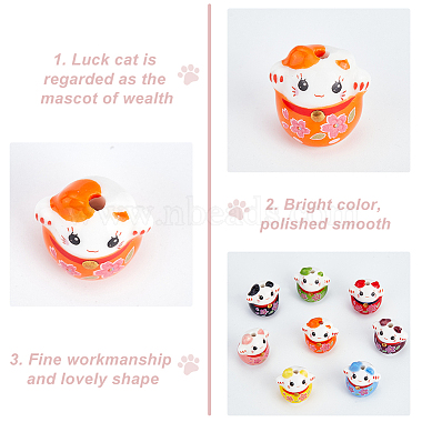 16Pcs 8 Colors Printed Handmade Porcelain Beads(PORC-OC0001-11)-4