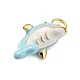 Dolphin Rack Plating Brass Enamel Pendants(KK-Q804-09G)-2