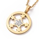 Crystal Rhinestone Star Pendant Necklace with Vacuum Plating 304 Stainless Steel Chains for Women(NJEW-E014-24G)-1