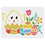 Large Plastic Reusable Drawing Painting Stencils Templates, for Painting on Scrapbook Fabric Tiles Floor Furniture Wood, Rectangle, Easter Theme Pattern, 297x210mm(DIY-WH0202-492)