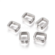 304 Stainless Steel Quick Link Connectors, Linking Rings, Closed but Unsoldered, Rectangle, Stainless Steel Color, 7x5.7x2.4mm, Inner Diameter: 5.1x3.9mm(STAS-L238-051A-P)