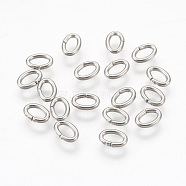304 Stainless Steel Jump Rings Jewelry Findings, Closed but unsolder, Oval, Stainless Steel Color, 18 Gauge, 6x4x1mm, Hole: 2x4mm(A-STAS-L215-11P)