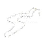 304 Stainless Steel Chain Necklaces, with Lobster Claw Clasps, Silver, 16 inch(40.8cm)(NJEW-JN03523-01)