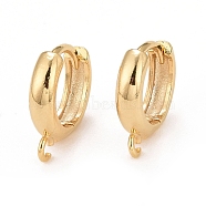 Rack Plating Eco-friendly Brass Chunky Hoop Earring Findings, with Horizontal Loop, Lead Free & Cadmium Free, Ring, Real 24K Gold Plated, 14x12x3mm, Hole: 1mm, Pin: 1mm(KK-D075-02G-RS)