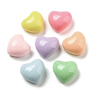 Candy Color Opaque Resin Cabochons, Heart, Mixed Color, 14x15.5x8.5mm(RESI-Q227-02)