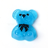 Acrylic Cabochons, for Nail Art Studs and Nail Art Decoartion Accessories, Bear, Blue, 1.95x1.5x0.8cm(MRMJ-TAC0008-01F)