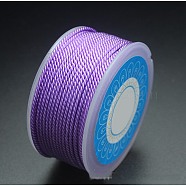 Round Nylon Cords, Milan Cords/Twisted Cords, Medium Purple, 1.5mm, about 25.15 yards(23m)/roll(OCOR-E022-A-20)