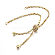 Adjustable 304 Stainless Steel Bracelet Making, Slider Bracelets, for DIY Jewelry Craft Supplies, Golden, 9-1/2 inch(24cm), Hole: 2.5~3mm, Single Chain Length: about 12cm(STAS-F183-10G)