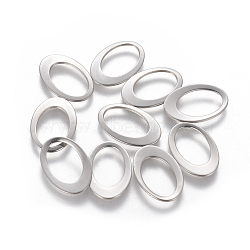 201 Stainless Steel Linking Rings, Oval, Stainless Steel Color, 17.5~18x12x1mm, Inner Diameter: 12.5x8.5mm(STAS-L233-012P)