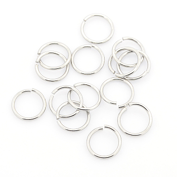 304 Stainless Steel Open Jump Rings, Stainless Steel Color, 18 Gauge, 8x1mm, Inner Diameter: 6mm, about 1800pcs/bag