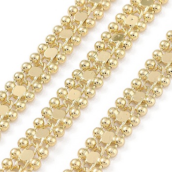Rack Plating Brass Chains, Long-Lasting Plated, Soldered, with Spool, Lead Free & Cadmium Free, Real 18K Gold Plated, Link: 6x2mm