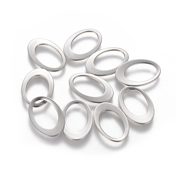 201 Stainless Steel Linking Rings, Oval, Stainless Steel Color, 17.5~18x12x1mm, Inner Diameter: 12.5x8.5mm