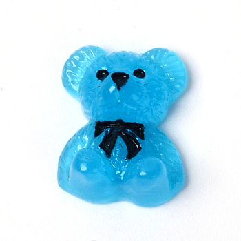 Acrylic Cabochons, for Nail Art Studs and Nail Art Decoartion Accessories, Bear, Blue, 1.95x1.5x0.8cm