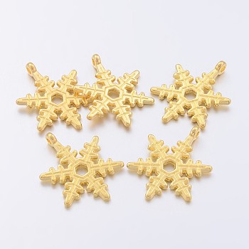 Christmas Snowflake Tibetan Style Alloy Pendants, Lead Free and Cadmium Free, Golden, 23x17.5mm, Hole: 1.5mm