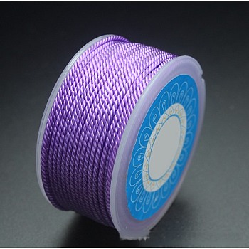 Round Nylon Cords, Milan Cords/Twisted Cords, Medium Purple, 1.5mm, about 25.15 yards(23m)/roll