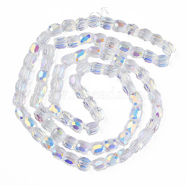plaquent verre transparent perles brins(X-EGLA-N002-32-C03)-2