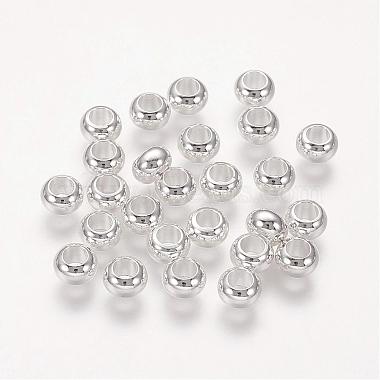 Silver Rondelle Brass Spacer Beads