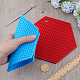 4Pcs 4 Colors Honeycomb Pattern Silicone Hot Pads(AJEW-GF0008-33B)-3