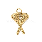 Sports 304 Stainless Steel Pendants, Lacrosse Charm, Ion Plating(IP), with Jump Ring, Golden, 18.5x14x3.5mm, Hole: 3.3mm(STAS-Z179-36G)