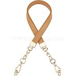 Imitation Leather Bag Handles, with Alloy Swivel Clasps, for Bag Straps Replacement Accessories, Camel, 62.5x1.9x0.45cm(FIND-WH0070-08C)