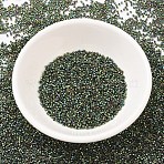 MIYUKI Delica Beads, Cylinder, Japanese Seed Beads, 11/0, (DB0027) Metallic Dark Green Iris, 1.3x1.6mm, Hole: 0.8mm, about 2000pcs/bottle, 10g/bottle(SEED-JP0008-DB0027)
