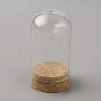 Transparent Glass Dome Jar Cloche Display Cases, with Cork Pedestals, for Plants, Food, Candles Offic Home Decor, Clear, Finished Product: 4.7x9.2cm(AJEW-WH0248-130)