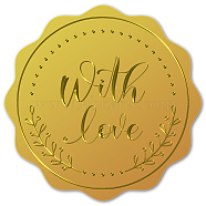 Self Adhesive Gold Foil Embossed Stickers, Medal Decoration Sticker, Word, 5x5cm(DIY-WH0211-097)