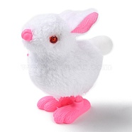 Wind Up Rabbit Dolls, Novelty Jumping Gag Toy, Plush Chick Toys for Easter Party Favors, White, 80x53x73~78mm(AJEW-K042-01A-02)