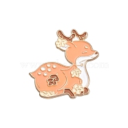 Cute Animal Brooch, Alloy Enamel Pins Original Clothing Accessories Collar Pin Chest Flower, Deer, 29.2x29.8mm(PW-WG0C42A-02)