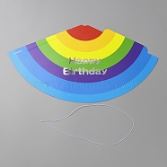 Paper Party Hats Cone, for Kids Birthday Party Decorations Supplies, Rainbow, 150x200mm(AJEW-WH0348-130B)