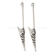 Tibetan Style Alloy Big Pendants, Cadmium Free & Lead Free, Halberd Charm, Antique Silver, 58x9x4mm, Hole: 1.5mm, about 282pcs/500g(FIND-G078-33C-AS)