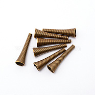 Iron Bead Caps, Cone, Antique Bronze, 30~32x9.5mm, Hole: 2.5mm, 12pcs/bag(IFIN-TAC0002-14AB)