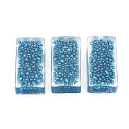 Translucent Acrylic Cabochons, with Stone, Rectangle, Steel Blue, 30x15.5x8mm(TACR-N006-35)