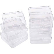 Transparent Plastic Bead Containers, Cuboid, Clear, 82x82x27mm, 10pcs/set(CON-BC0004-62)